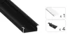 TEKKNI TVED Set, black, transparent cover, 3 m
