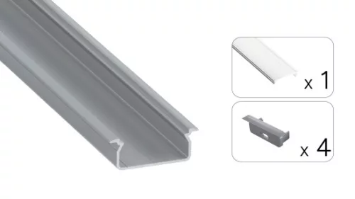 TEKKNI TVED Set, silver, transparent cover, 3 m