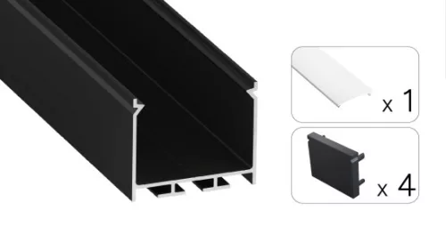 TEKKNI NORS Set, black, milky cover, 2.02 m