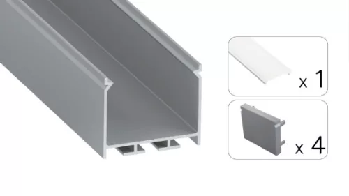 TEKKNI NORS Set, silver, frozen cover, 2.02 m