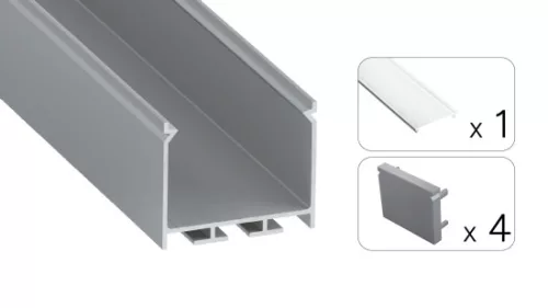 TEKKNI NORS Set, silver, transparent cover, 2.02 m