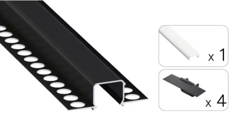 TEKKNI MOSSO Set, black, milky cover, 2.02 m