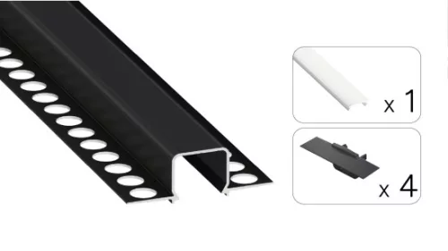 TEKKNI MOSSO Set, black, milky cover, 3 m