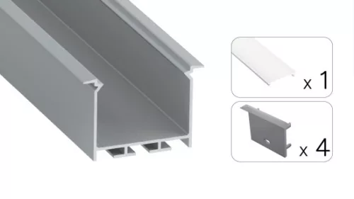 TEKKNI HEDE Set, silver, frozen cover, 2.02 m