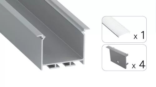 TEKKNI HEDE Set, silver, transparent cover, 2.02 m