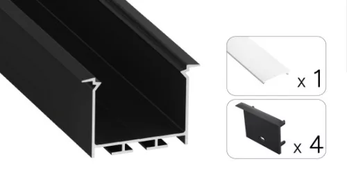 TEKKNI HEDE Set, black, milky cover, 3 m