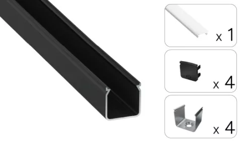TEKKNI HELSE Set, black, milky cover, 2.02 m