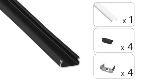 TEKKNI ORRE Set, black, milky cover, 2.02 m