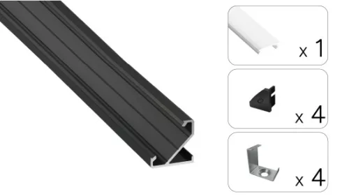 TEKKNI BARDE Set, black, milky cover, 2.02 m