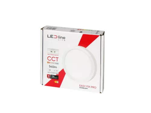 LEDline LITE Downlight EASY FIX PRO 6W 540lm CCT 3000-5000K round