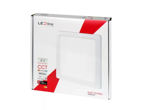 LEDline LITE Downlight EASY FIX PRO 18W 1800lm CCT 3000-5000K square