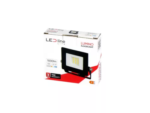 LUMINO LED-reflektor, 120°, IP65, 10 W, Természetes fehér, fekete