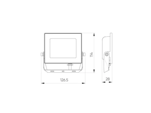 LUMINO LED-reflektor, 120°, IP65, 20 W, Természetes fehér, fekete