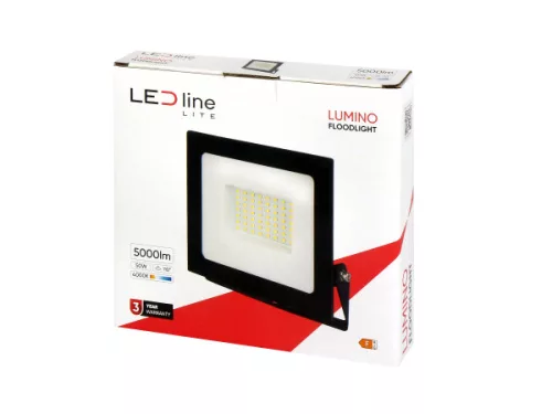 LUMINO LED-reflektor, 120°, IP65, 50 W, Természetes fehér, fekete