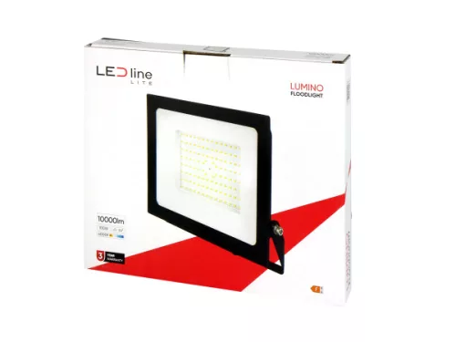 LUMINO LED-reflektor, 120°, IP65, 100 W, Természetes fehér, fekete