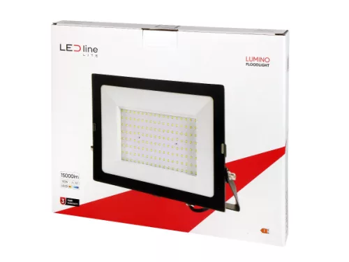 LUMINO LED-reflektor, 120°, IP65, 150 W, Természetes fehér, fekete