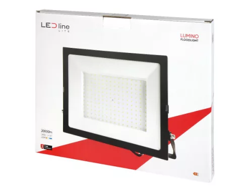 LUMINO LED-reflektor, 120°, IP65, 200 W, Természetes fehér, fekete