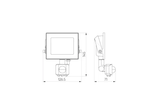 LUMINO mozgásérzékelős LED-reflektor, 120°, IP44, 10 W, Természetes fehér, fekete