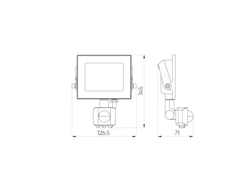 LUMINO mozgásérzékelős LED-reflektor, 120°, IP44, 10 W, Természetes fehér, fekete
