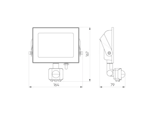 LUMINO mozgásérzékelős LED-reflektor, 120°, IP44, 30 W, Természetes fehér, fekete