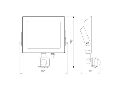 LUMINO mozgásérzékelős LED-reflektor, 120°, IP44, 50 W, Természetes fehér, fekete