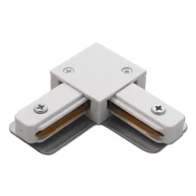 Connector for 1-phase track light rail angular (white)