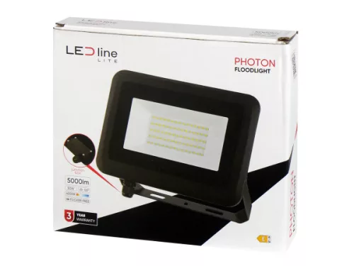 PHOTON LED-reflektor, 120°, IP65, 50 W, Természetes fehér, fekete