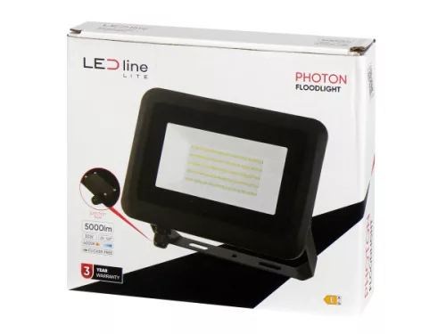 PHOTON LED-reflektor, 120°, IP65, 50 W, Természetes fehér, fekete