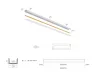 LED line PRIME felületre szerelhető LED profil szett ezüst - opál fedlappal, rögzítőkkel és végzárókkal