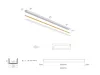 LED line PRIME felületre szerelhető LED profil szett fekete - opál fedlappal, rögzítőkkel és végzárókkal