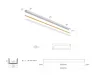 LED line PRIME felületre szerelhető LED profil szett fekete - opál fedlappal, rögzítőkkel és végzárókkal