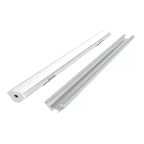   LED line PRIME sarokba illeszthető LED profil szett ezüst - opál fedlappal, rögzítőkkel és végzárókkal