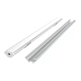   LED line PRIME sarokba illeszthető LED profil szett ezüst - opál fedlappal, rögzítőkkel és végzárókkal