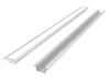 LED line PRIME süllyeszthető LED profil szett ezüst - opál fedlappal, rögzítőkkel és végzárókkal