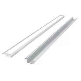   LED line PRIME süllyeszthető LED profil szett ezüst - opál fedlappal, rögzítőkkel és végzárókkal