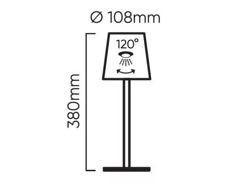LEDline Asztali lámpa TAZA 3,5W 400lm CCT IP54 fekete 2x2000mAh