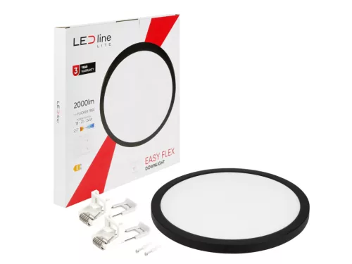 LED line LITE Downlight EASY FLEX 18-21-24W CCT 2000lm kerek fekete