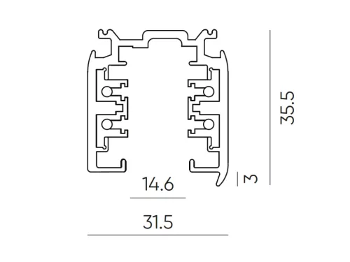 3 PHASE RAIL LUMICANTO 2m BLACK PRIME