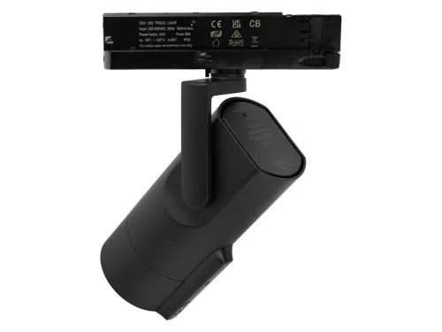 AI LED Caimeta háromfázisú sínes lámpa, 35W, 24°, CRI 90, Szabályozható színhőmérséklet, Fekete