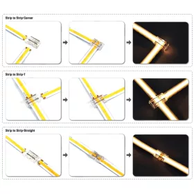   Connector for LED strips Fast Connector 3gen. 9in1 SMD/COB 2pin 8mm 5A PCB-PCB PRIME (10 db/csomag)