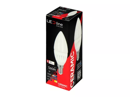 E14 LED-fényforrás, 9 W, Meleg fehér, 5 év garancia