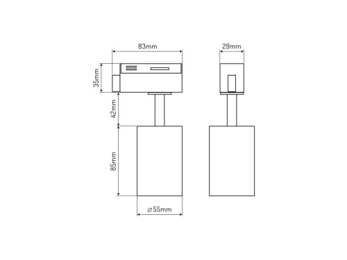 LED line® luminaire for single-phase track GU10 white PIPE