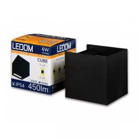   LEDline LEDOM Outdoor wall mounted luminaire LED 2x3W 3000K IP54 black CUBE