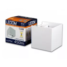   LEDline LEDOM Outdoor wall mounted luminaire LED 2x3W 4000K IP54 white CUBE