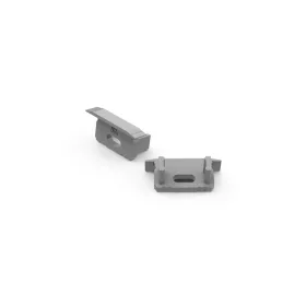   LED line végzáró 10mm recessed aluminum profile, silver - kiszerelés (1 pár)