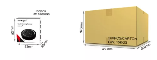 MiLight FUT087B fali érintő dimmer elemes fekete (3272B)