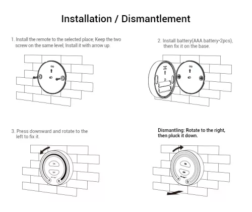 MiLight FUT087B fali érintő dimmer elemes fekete (3272B)