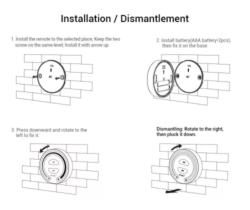 MiLight FUT087 fali érintő dimmer elemes (3272)