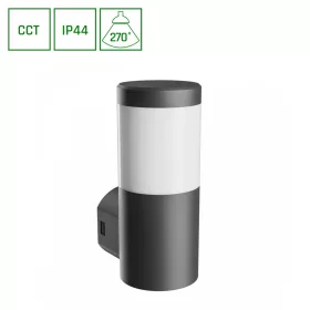   STELLA COLUMN WALL GU10 6W CCT 230V 270DEG IP44 IK08 100X120X245MM BLACK ROUND FACADE LAMP