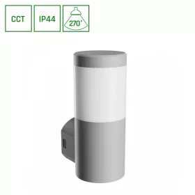   STELLA COLUMN WALL GU10 6W CCT 230V 270DEG IP44 IK08 100X120X245MM GRAY ROUND FACADE LAMP